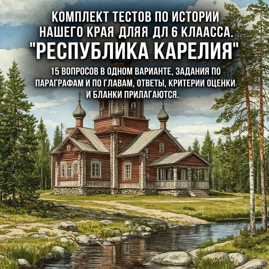 История нашего края 6 класс. Республика Карелия (комплект тестов) фото 1
