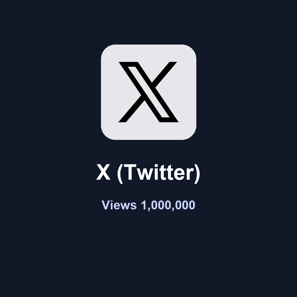 X (Twitter) Views #3 — 1,000,000 — 🐥Twitter Video Views + Impression + Profile Clic photo 1