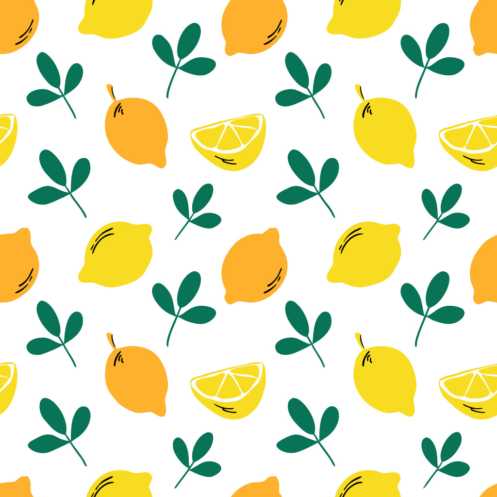 Lemon Mint Mediterranean Seamless Patterns SVG photo 1