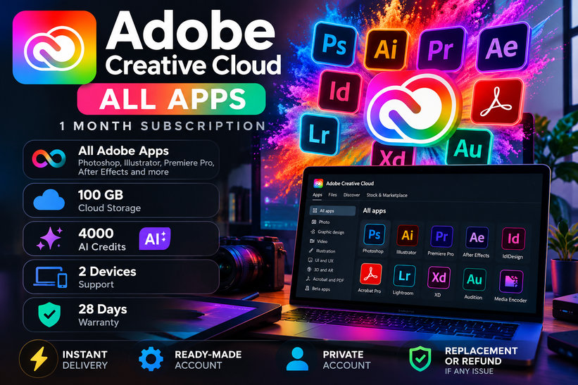Adobe Creative Cloud All Apps | 1 Month | 4000 AI Credits | Private Account photo 2