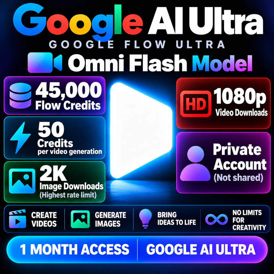 Google Flow Ultra Omni Flash | 45 000 кредитов | Личный аккаунт на 1 мес. | VEO3 фото 1