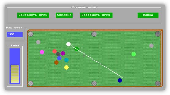 КУРСОВАЯ игра Симулятор игры на бильярде «Billiards»