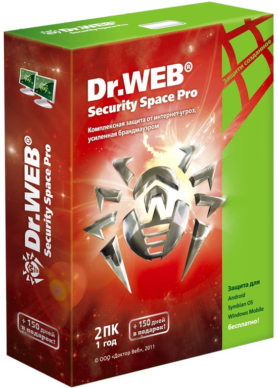 Dr.Web Security Space ПРОДЛЕН 1 ГОД/2 ПК (+ 2 моб. уст)