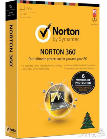 NORTON 360  2016 = 6 мес. Официальная подписка 1 ПК