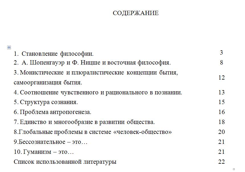 Темы контрольных по философии