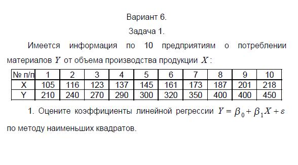 Эконометрика решение