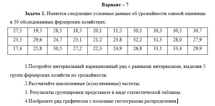 ТюмГУ Статистика Вариант 7 для ГМУ ТГУ