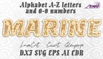 Морской алфавит буквы a-z, цифры 0-9 для лазерной резки