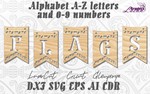 Алфавит Флаги буквы a-z, цифры 0-9 для лазерной резки