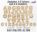 Роза алфавит буквы a-z, цифры 0-9 для лазерной резки