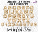 Алфавит Lucky буквы a-z, цифры 0-9 для лазерной резки