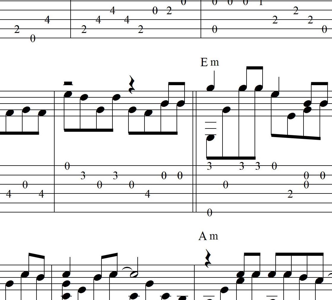 Первый снег. Ноты и табы для гитары