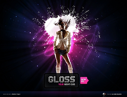 GLOSS Flash шаблон под тематику ночного клуба