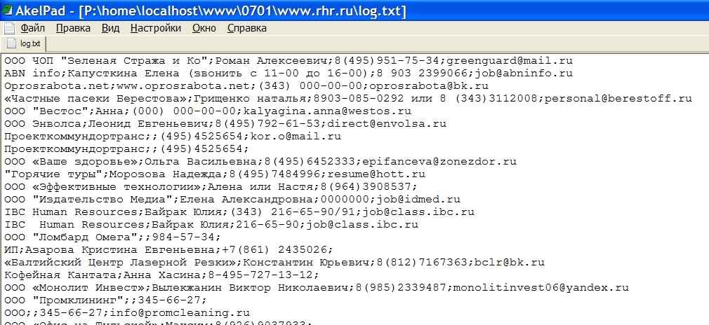 Парсеры сайтов поиска работы