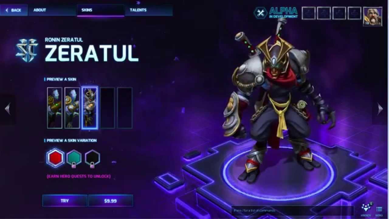 HERO Zeratul + SKIN Ronin  — (HEROES OF THE STORM)