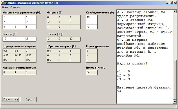 Контрольная работа по теме Модифицированный симплексный метод
