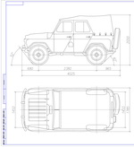 Чертеж Автомобиль УАЗ - 3151