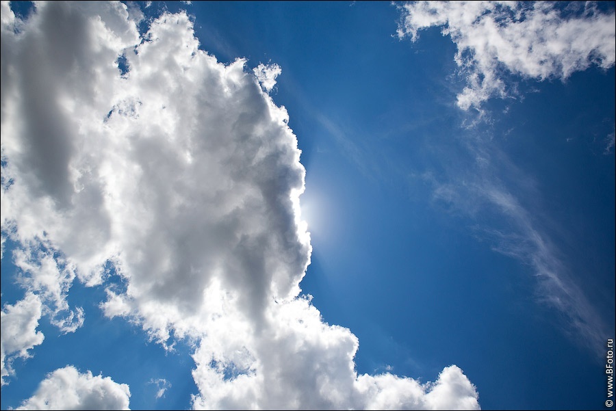 Фото для натяжного потолка небо с облаками в ванной
