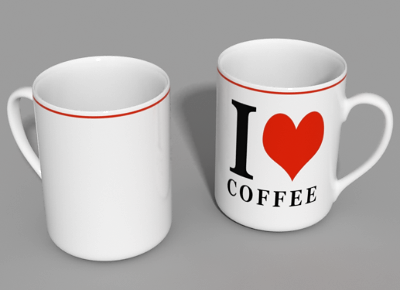 3D модель Чашка I Love coffee