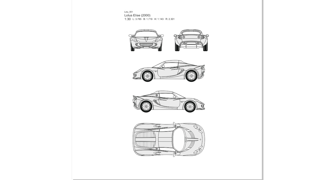 Векторные чертежи автомобилей - Lotus
