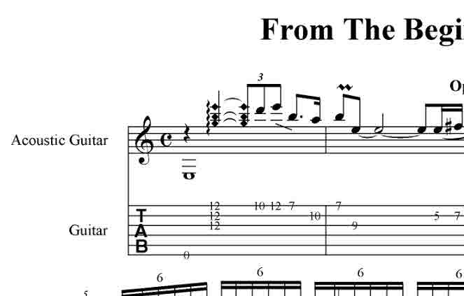 From The Beginning  (ELP) Ноты, табы, GP6