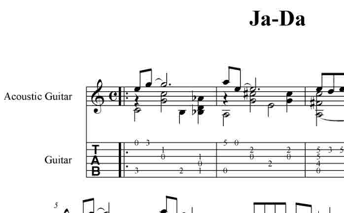 Ja-da (Bob Carleton) Ноты, табы, GP6