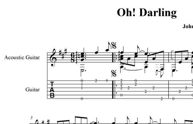 Oh! Darling   (The Beatles)  pdf+gp6