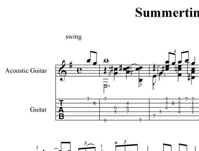 Summertime (George Gershwin) pdf+gp6