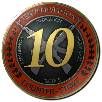 🥇6 digits 18 Year Badge UNLIMITED 10year veteran CS GO
