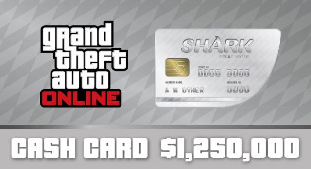 GTA Online: Great White Shark Cash Card 1 250 000 $