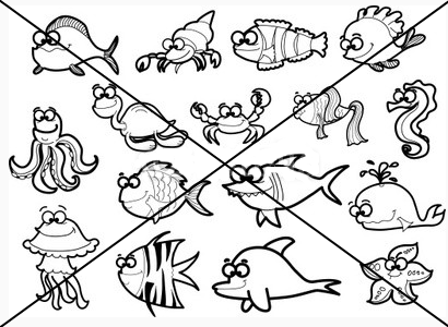 A large set of fish (Большой набор рыб).
