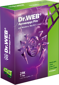 Ключ для Антивирус Dr.Web Pro (2м-1пк)