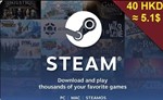 ✅ STEAM WALLET GIFT CARD 40 HKD $ Гонконг 🎁