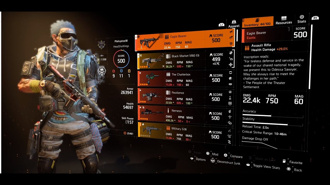 The division 2 где взять экзотические чертежи
