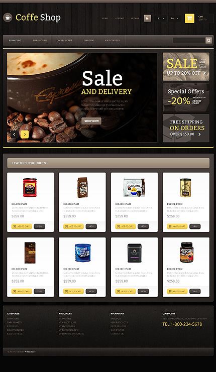 Template online store Responsive Coffee Shop