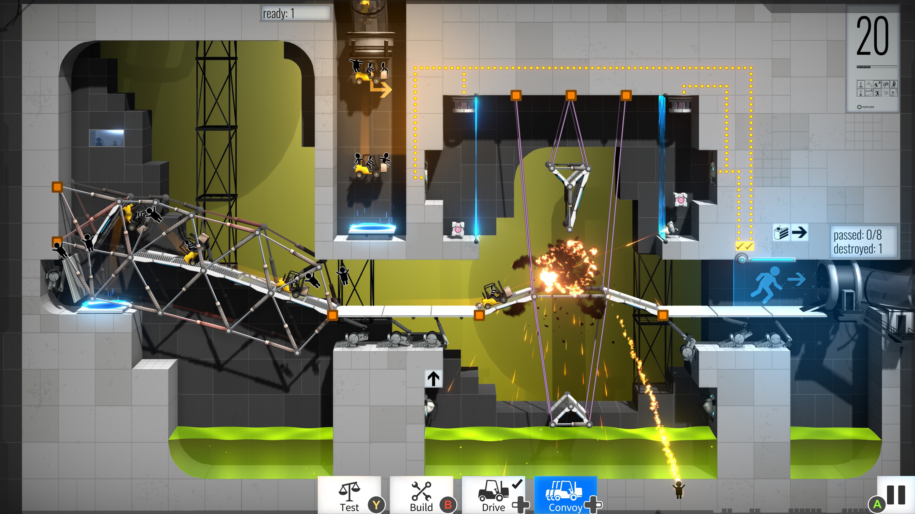 Уровень портала игры. Игра Bridge Constructor. Bridge Constructor Portal Nintendo. Bridge Constructor Portal, Portal. Portal 2 Bridge Constructor.