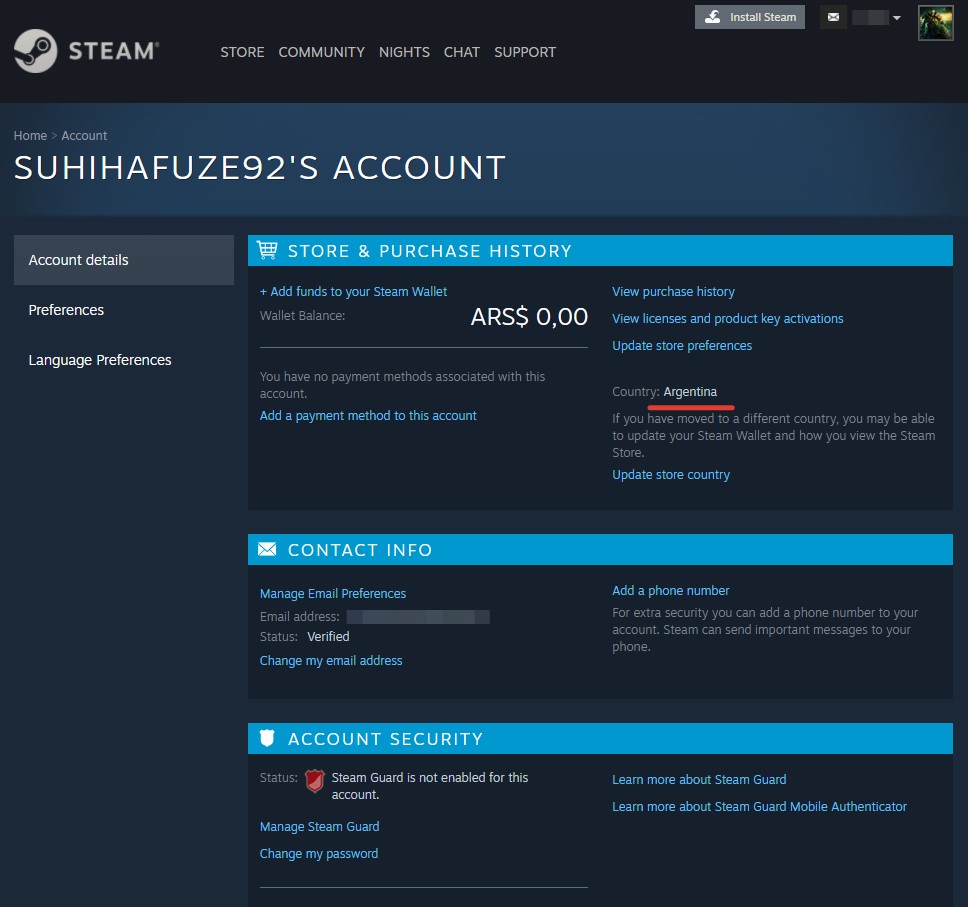 New Steam Account Argentina (Full access) | PayPal