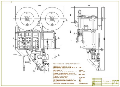 Drawing of welding machine A-1412 (overview)