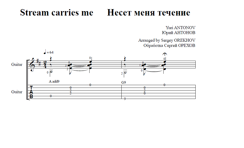 Песня неси меня дорога. Табы песен Антонова. Ноты несет меня течение.