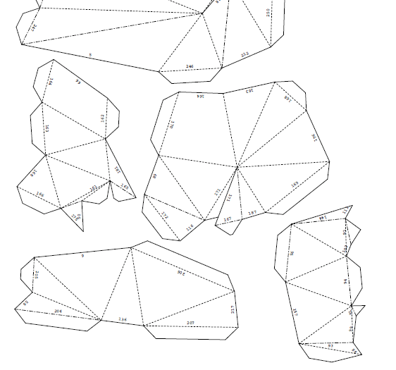 Схема свиньи из бумаги 3д