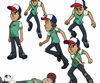 animation character the boy in a baseball cap -Different types