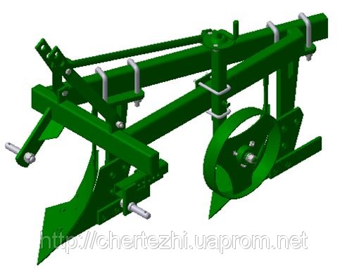 Plough double-hulled PN-2-20 for small tractors (drawin