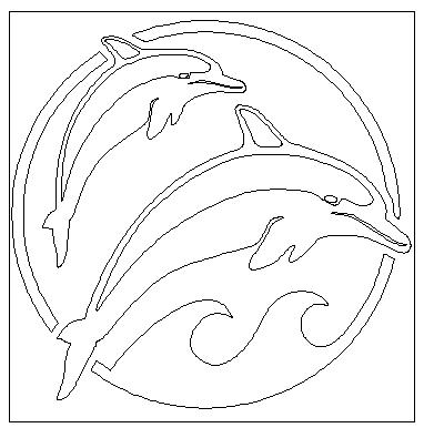 дельфины в DXF
