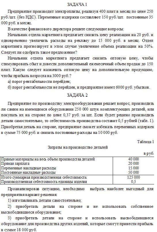 Контрольная работа на тему: "Финансовые решения"