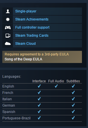 Requires agreement to a 3rd party eula