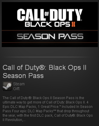 Call of Duty Black Ops II 2 Season Pass STEAM Gift ROW