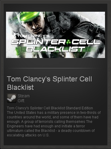 Tom Clancys Splinter Cell Blacklist Standard STEAM ROW