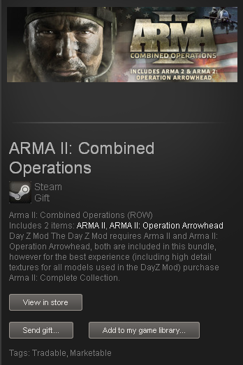 ARMA II Combined Operations + DayZ - STEAM - ROW / free