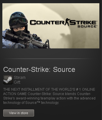 counter-strike: source (row) - steam gift - region free