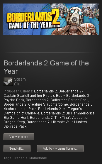 Borderlands 2 GOTY - STEAM Gift - Region Free / ROW